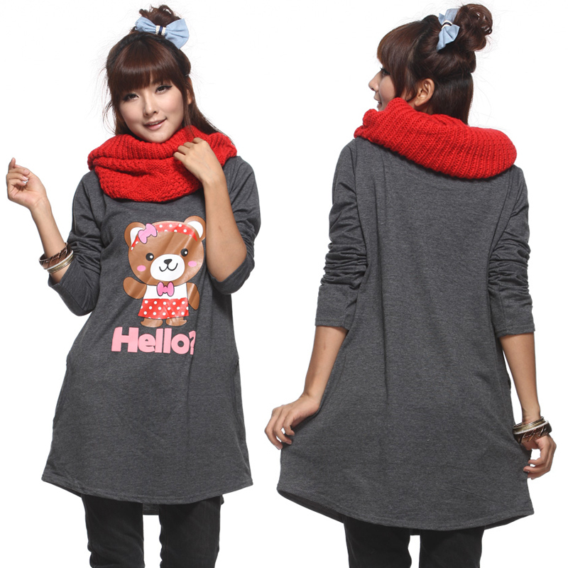 Autumn maternity clothing maternity top maternity sweatshirt fashion bear print spring and autumn long-sleeve outerwear