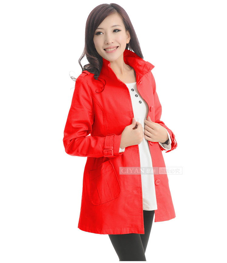 Autumn maternity trench fashion maternity top outerwear 100% cotton plus size maternity y330