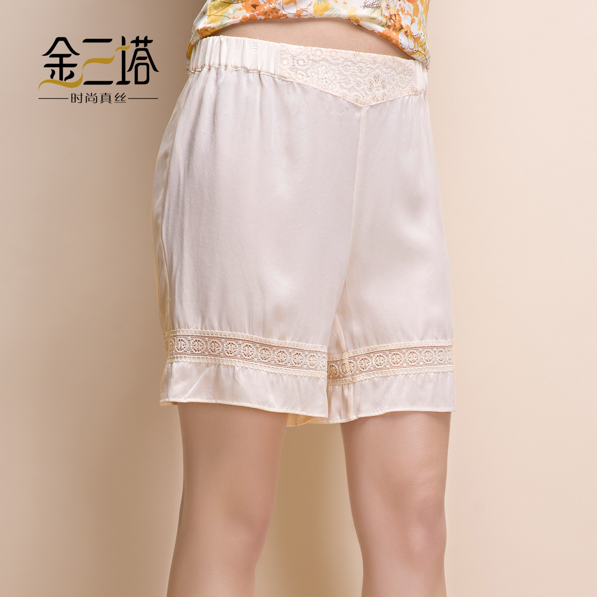 Autumn mulberry silk shorts sexy lace at home pants silk small shorts
