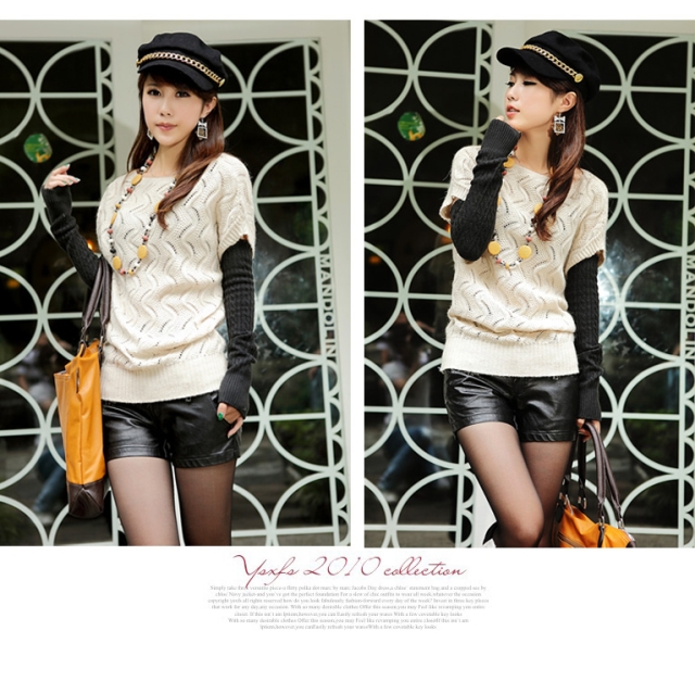 Autumn new arrival 2011 cutout decorative pattern slit neckline thin sleeveless sweater cape shirt my05