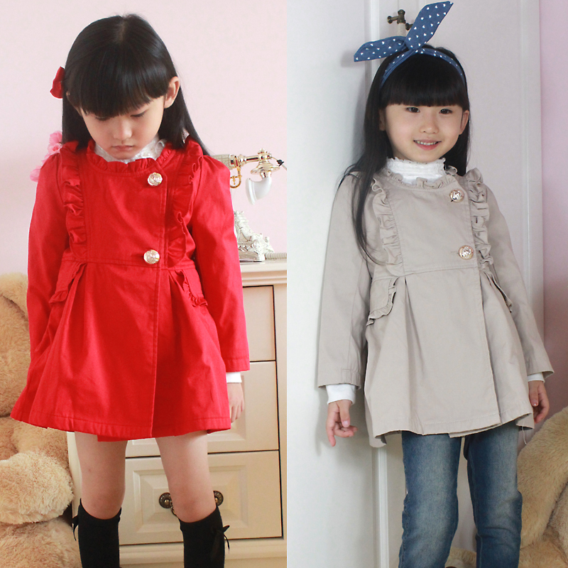 Autumn new arrival 2011 female child laciness slim outerwear trench a090