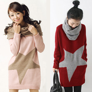 Autumn new arrival 2011 women's autumn and winter wool long twinset design big sweater belt muffler scarf