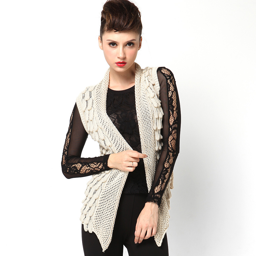 Autumn new arrival 2012 cutout pineapple Women coarse cardigan sweater