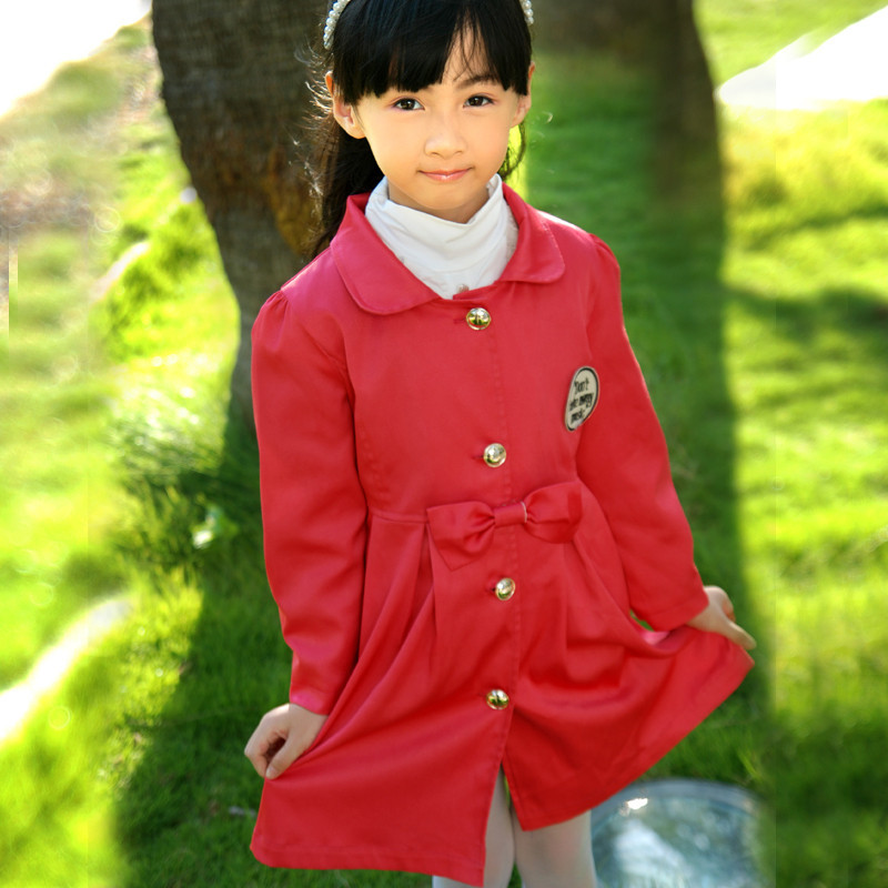 Autumn new arrival 2012 fashion female child top trench outerwear trench