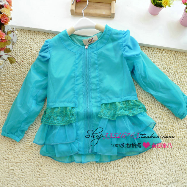 Autumn new arrival 2012 female child outerwear recovers the 3020 rain silk outerwear thin female child top trench