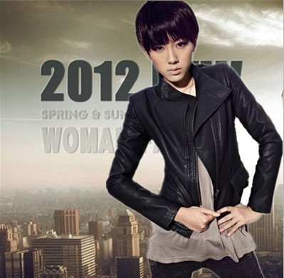 Autumn new arrival 2012 hot-selling small leather motorcycle clothing women's PU design slim short jacket outerwear 11g3563