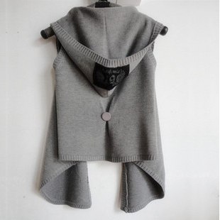 Autumn new arrival 2012 solid color all-match sleeveless vest vest hooded outerwear women's sweater 5832