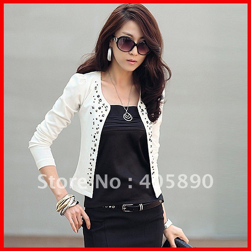 Autumn new arrival 2012 spring and autumn women's rhinestones fashion autumn and winter long-sleeve short jacket coat