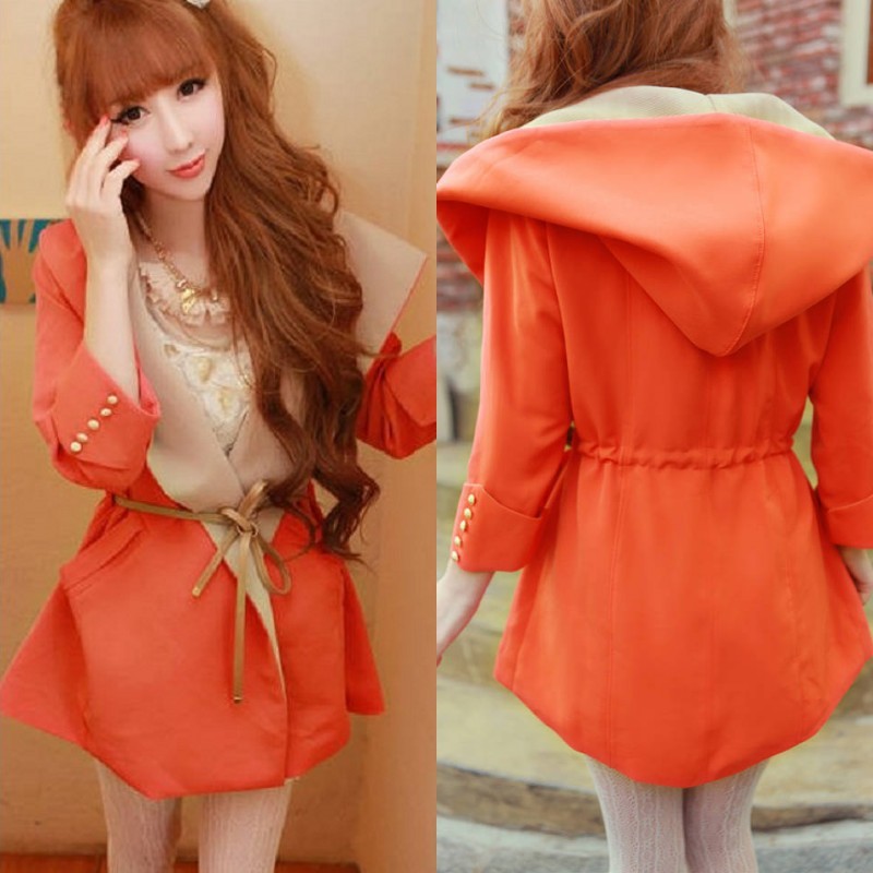 Autumn new arrival 2012 trench female outerwear autumn casual fashion medium-long trench women's
