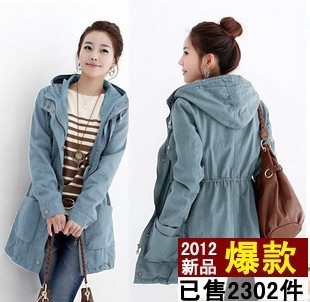 Autumn new arrival 2012 women's autumn and winter Women plus size fashion slim women's trench outerwear
