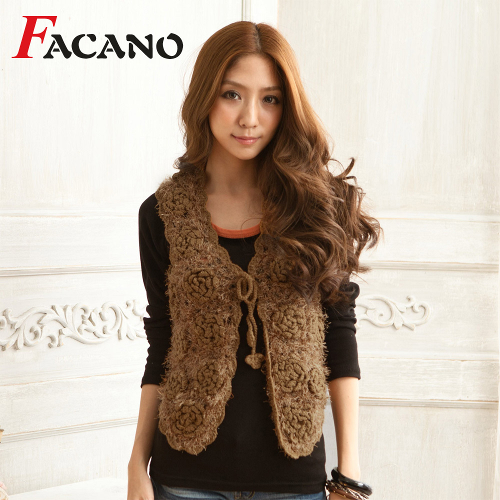 Autumn new arrival 2012 women's vintage crochet cutout vest sweater sg3051