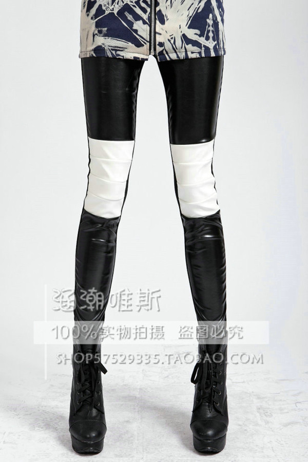 Autumn new arrival 2013 women's long johns faux leather casual slim elastic ankle length thermal tight legging