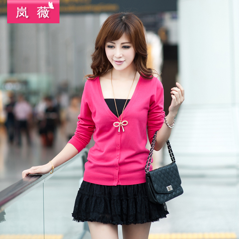 Autumn new arrival all-match long-sleeve sweater cardigan sweater female plus size