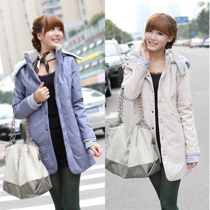 Autumn new arrival casual medium-long women's cotton-padded jacket  outerwear freeshipping