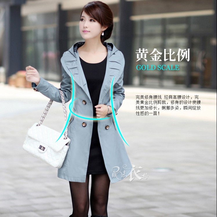 Autumn new arrival fashion trench 2012 women's plus size slim fashion women's trench outerwear