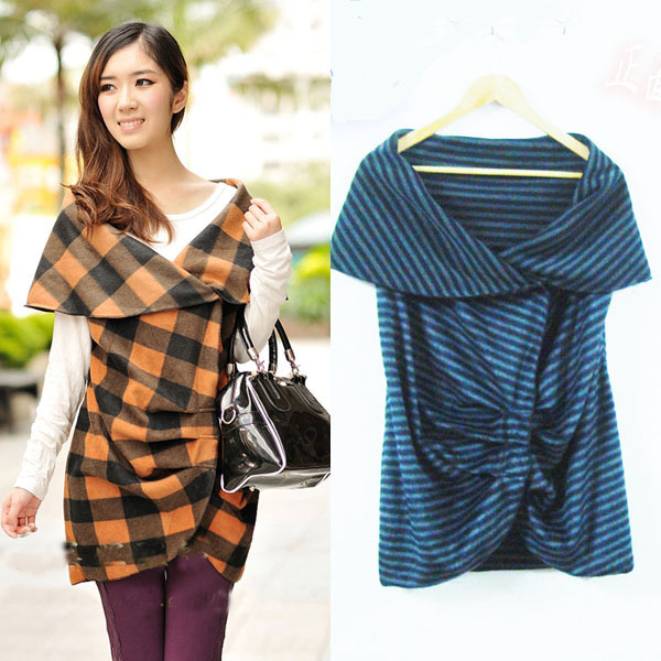 Autumn new arrival female all-match mix match plush medium-long cardigan outerwear cape vest
