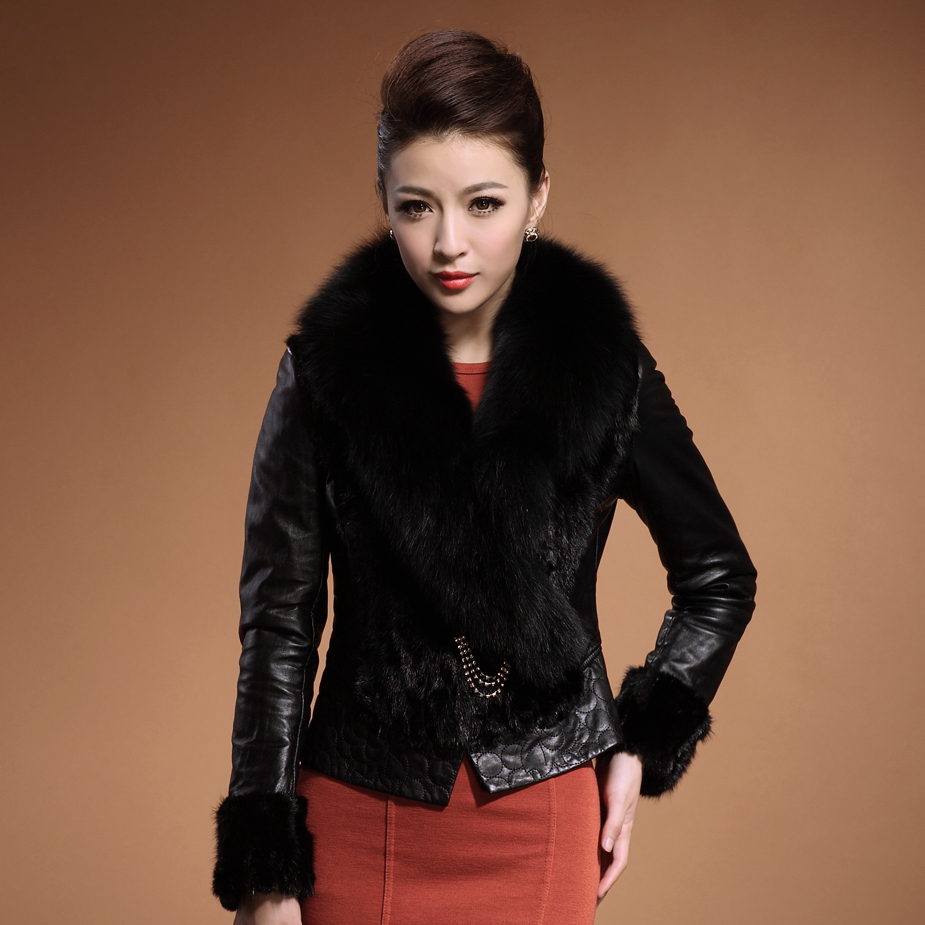 Autumn new arrival fight mink fur overcoat fox female genuine leather clothing /ydx185