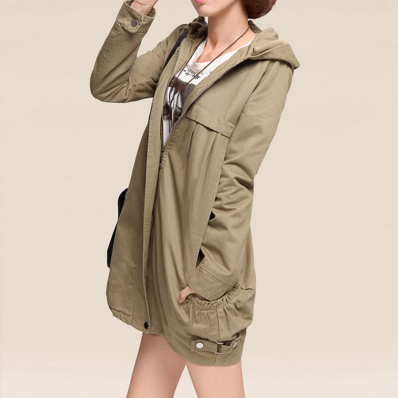Autumn new arrival free shipping fashion trench outerwear female slim women's casual medium-long trench