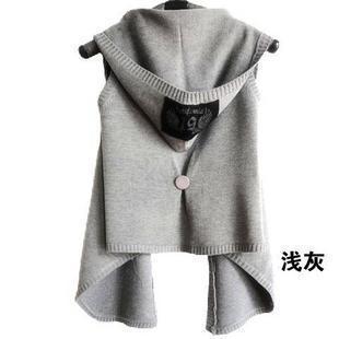 Autumn new arrival hooded sweater female cardigan vest loose outerwear cape air conditioning shirt