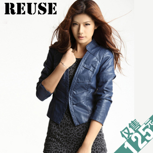 Autumn new arrival reuse2012 women's slim cool outerwear short design PU clothing sy2104
