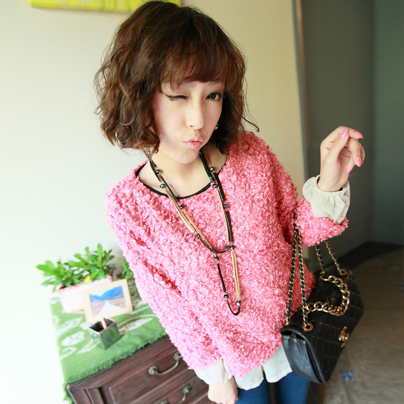 Autumn new arrival women's shoulder width plus size basic sweater plush outerwear rack