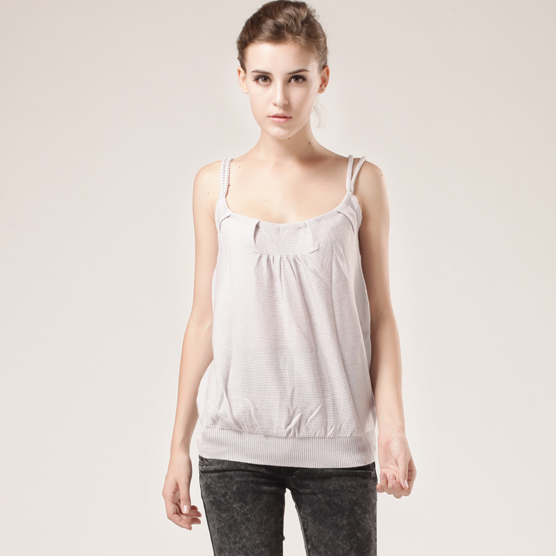 Autumn new arrival yworld2012 female fashion slim knitted sleeveless spaghetti strap top vest