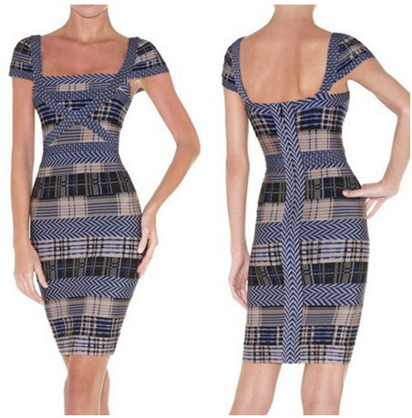 Autumn New Fashion Plaid Bandage Celebrity Dress Style