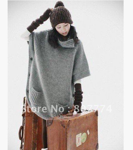 Autumn New Stylish Korea Women's Cowl Neck Coat Long Cargo Sweater Batwing Pullover Grey,Apricot free shopping