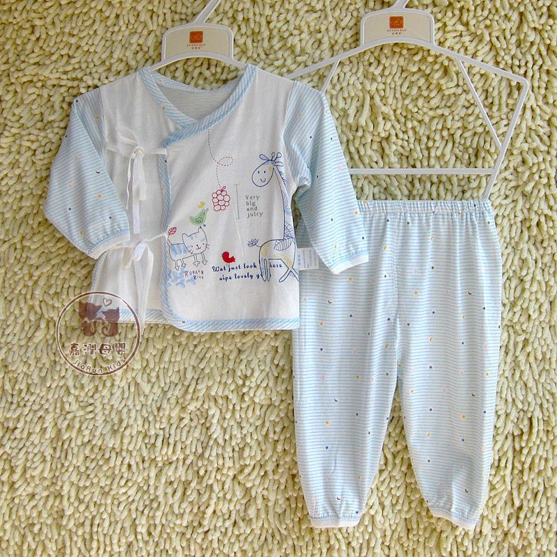 Autumn newborn bamboo fibre long-sleeve monk clothing set lounge baby underwear 6677