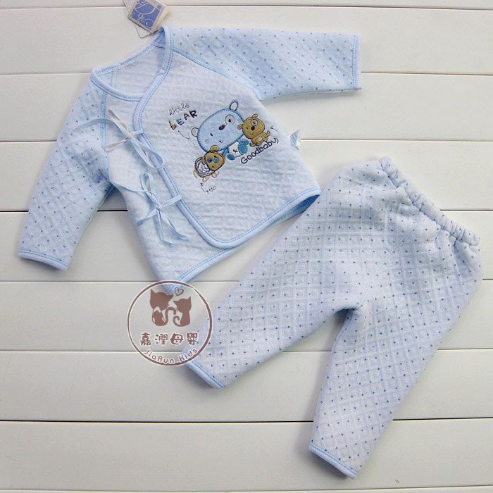 Autumn newborn bamboo fibre monk clothing baby lacing thermal underwear set 6733 - 4
