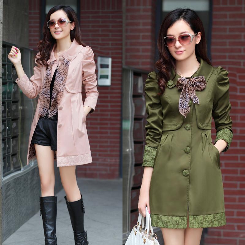 Autumn outerwear 2012 autumn and winter slim medium-long outerwear spring and autumn women's new arrival women's trench