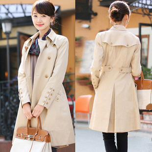 Autumn outerwear 2012 new arrival women's slim medium-long trench female outerwear spring and autumn women's trench plus size