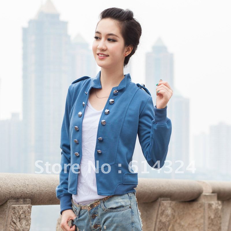 Autumn outerwear female spring and autumn double breasted cardigan short jacket female