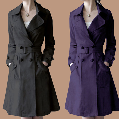 Autumn plus size extra large ol women's suit turn-down collar slim autumn double breasted trench