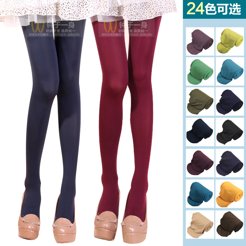 Autumn quality sexy multicolour stockings velvet modal candy color pantyhose 10 double