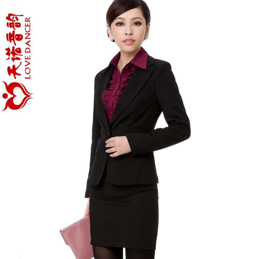 Autumn quality white collar blazer gentlewomen slim elegant commercial set