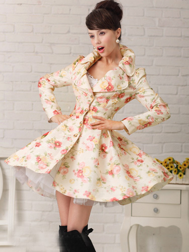 Autumn rose big skirt princess trench free shipping