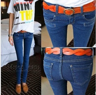 Autumn slim skinny pants pencil pants tight slim hip jeans female