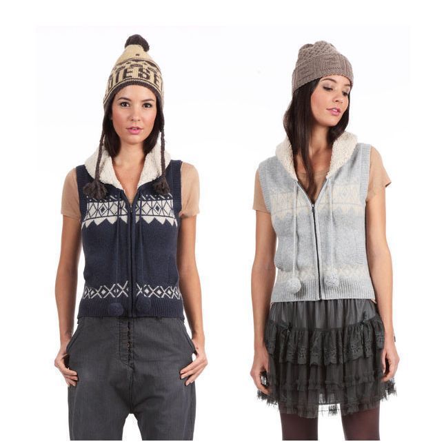 Autumn sphere berber fleece turn-down collar cardigan wool jacquard sweater yarn vest