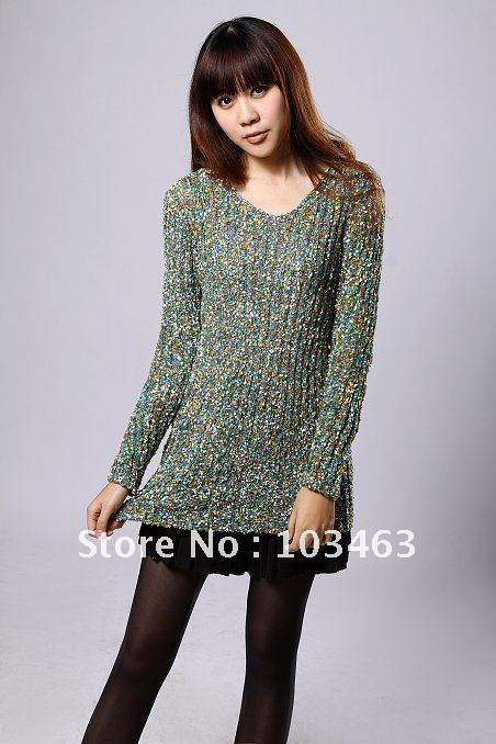 Autumn/Spring Korean style Ladies' Crochet Sweater O-Neck Fashion Light Sweater Women Caual Knitwear Long Sleeve  6243