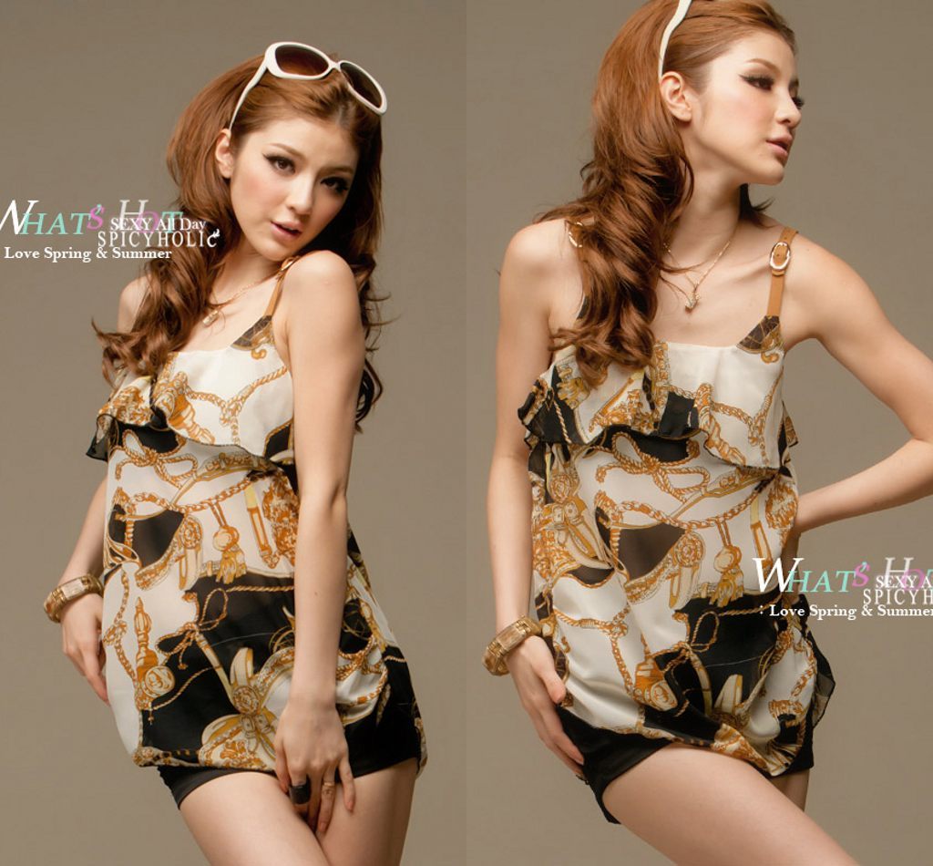 Autumn summer strapless chiffon small spaghetti strap top small vest leather shoulder strap star sexy