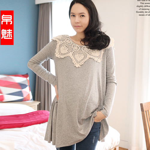 Autumn thickening super-soft maternity top long-sleeve autumn and winter maternity clothing 2301