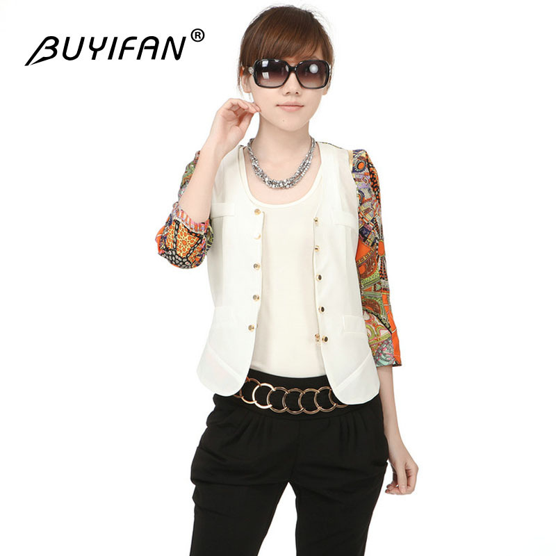 Autumn thin o-neck three quarter sleeve short jacket 121090337 Free Shipping