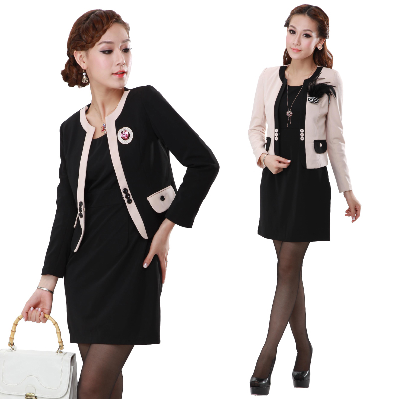 Autumn twinset work wear set women's formal work wear skirt one-piece dress clothes