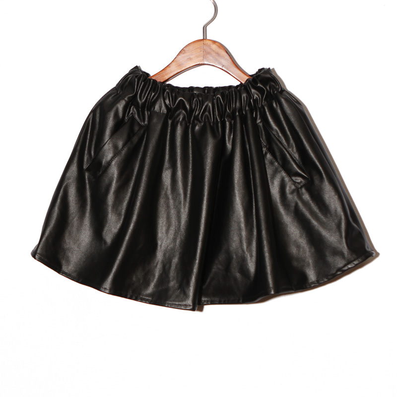 Autumn vintage leather skirt leather short skirt expansion bottom short skirt sun dress winter dress puff skirt