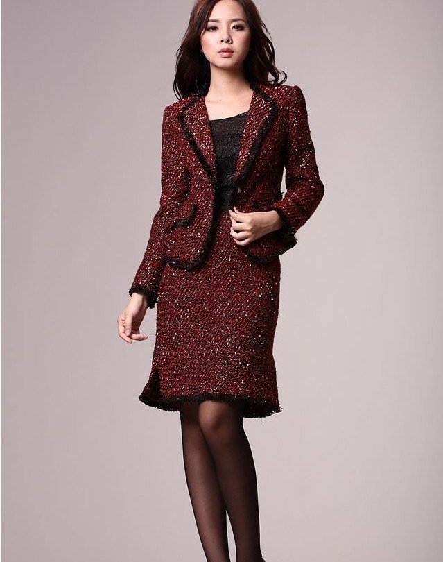autumn/winter,100%  high classic, raw edges grace wool dresses! free ship! women dress suit