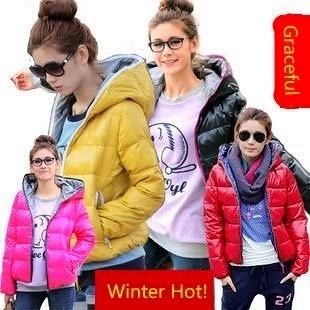 autumn winter fashion women's coat with a hoody thermal wadded jacket cotton-padded coat outerwear 4colors;Free shipping