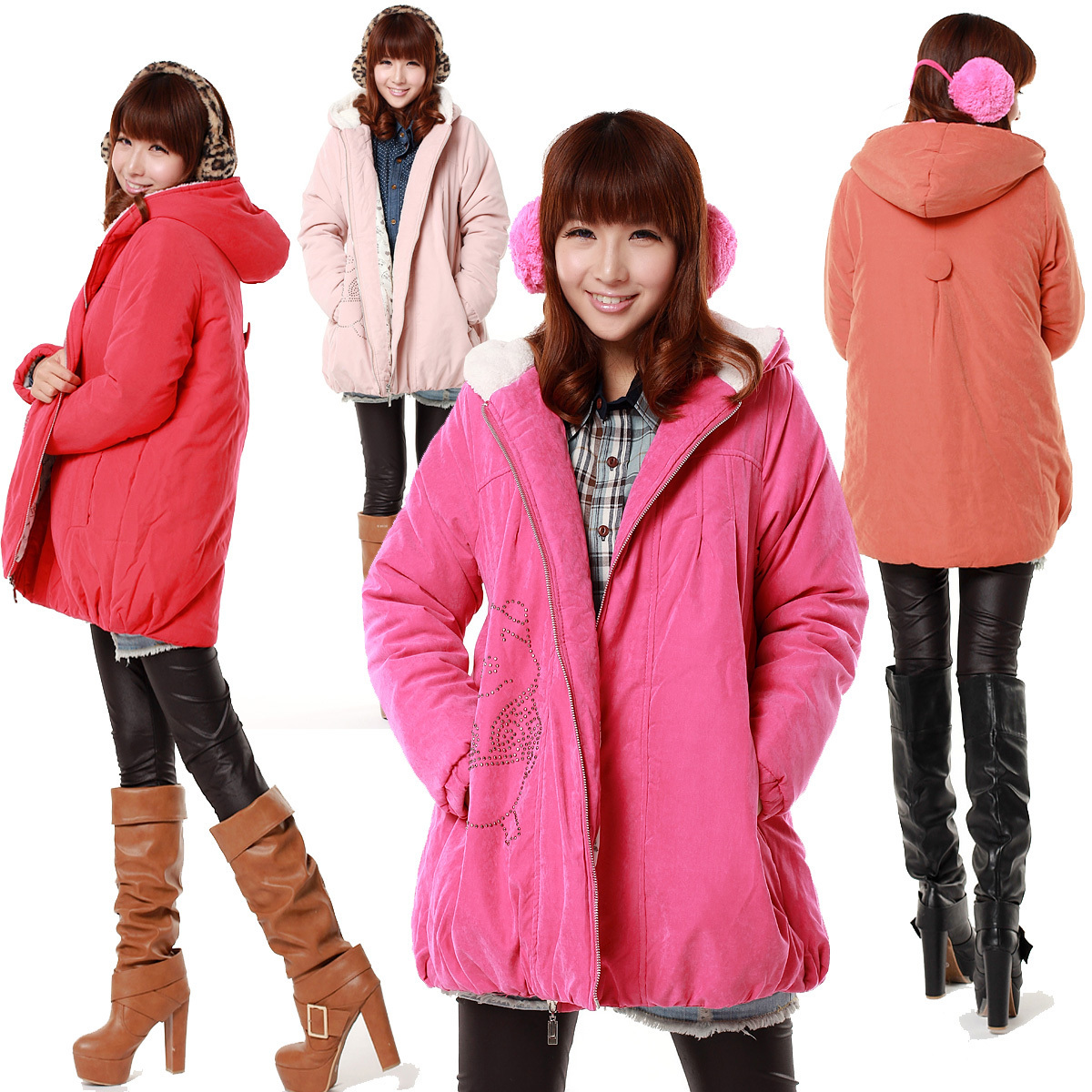 Autumn winter maternity clothing wadded jacket outerwear bear thickening with a hood maternity cotton-padded jacket