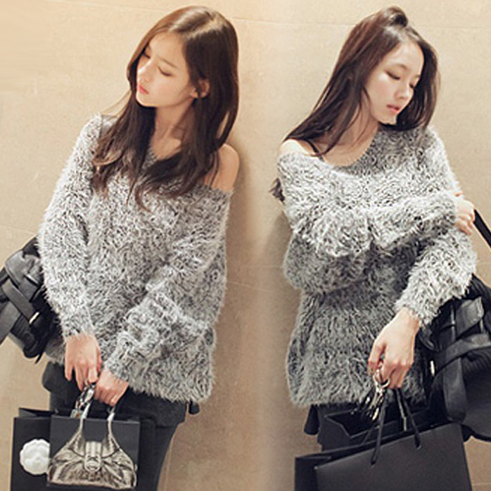 Autumn winter new dress cultivate one's morality female sweater backing sweater upset loose jumper