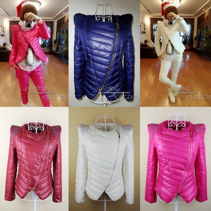 Autumn winter New fashion women's short design coat lady warm cotton padded jacket outwear 5 colors